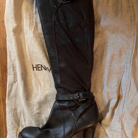 Henry Beguelin Italian Leather Tall Boots | Handcrafted | Brown High Heel Sz 40 - Picture 6 of 12